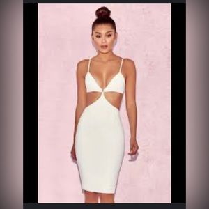 House of CB Cream Midi Dress